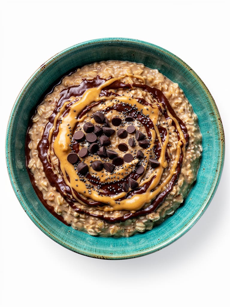 Avena de Chocolate y Crema de Cacahuate