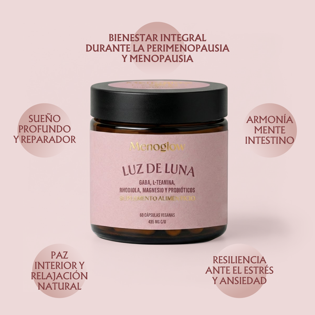 Luz de Luna beneficios sueño menopausia estrés ansiedad bienestar integral Menoglow